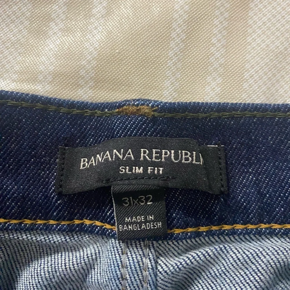 Banana Republic Slim Fit dark wash blue jeans new with tags 31x32 - Picture 2 of 7